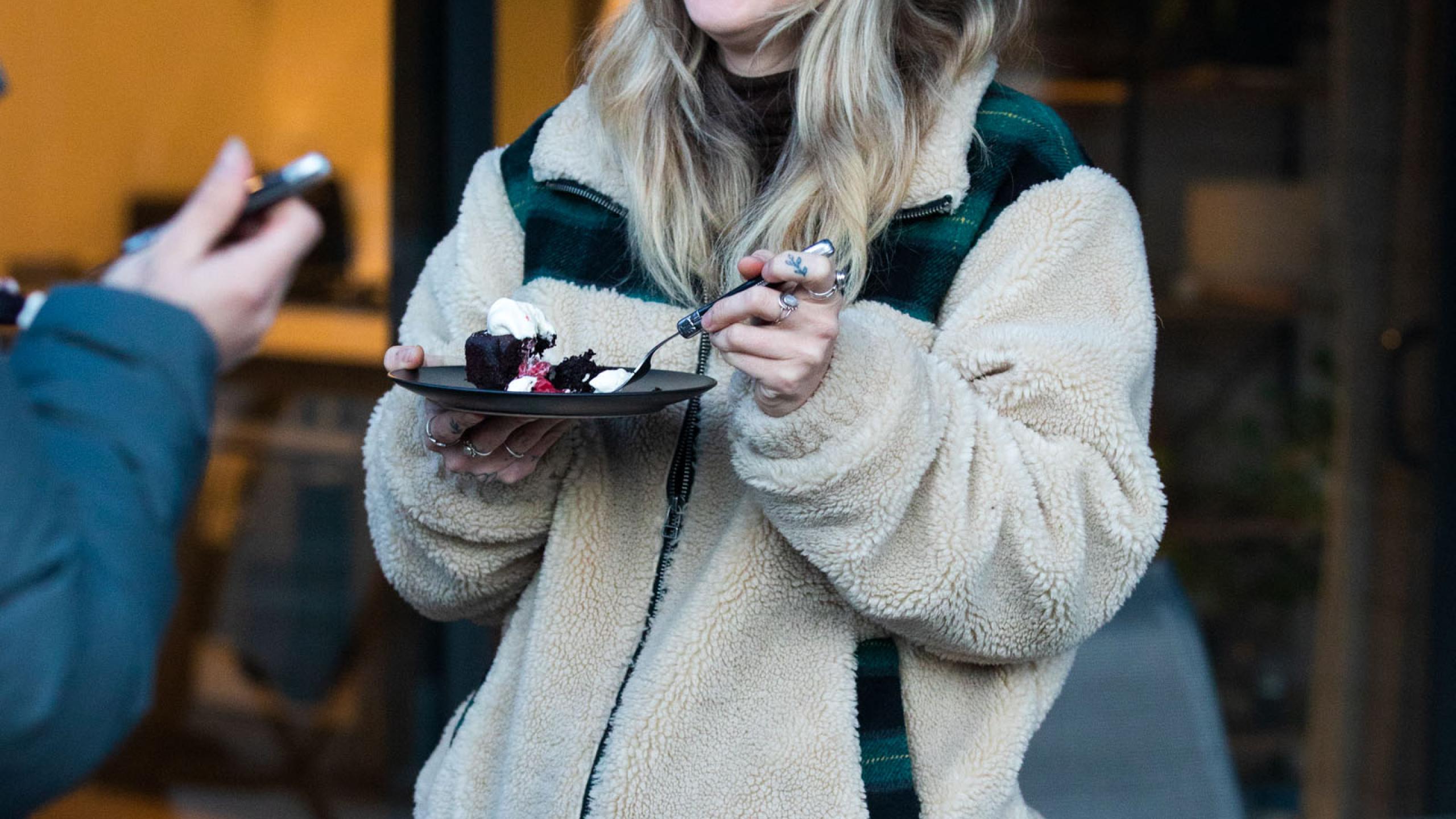 One girl eating v2