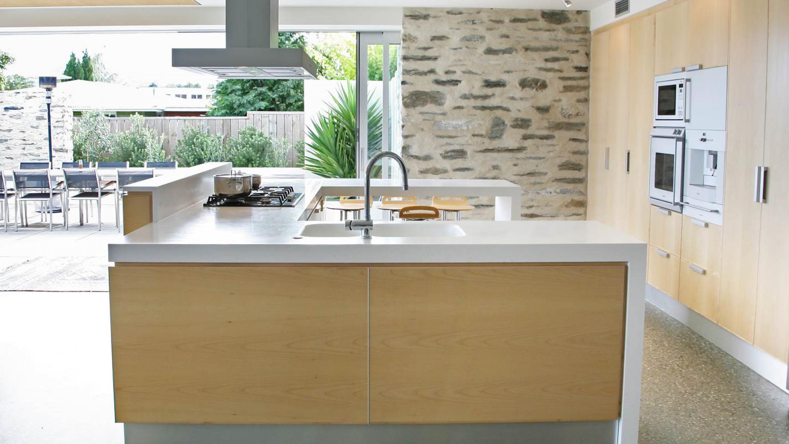 kitchen living room opening onto courtyard